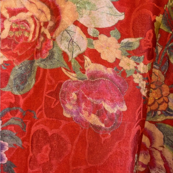 RARE Johnny Was Floral Embroidered Red Coat - Picture 7 of 8
